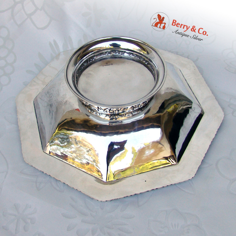 Arts and Crafts Floral Bowl German 800 Silver 1900 No Monogram