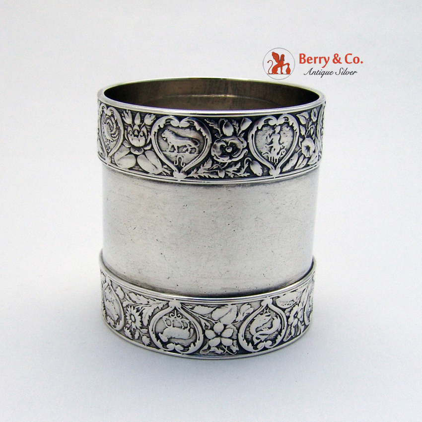 Zodiac Gorham Napkin Ring Sterling Silver 1900