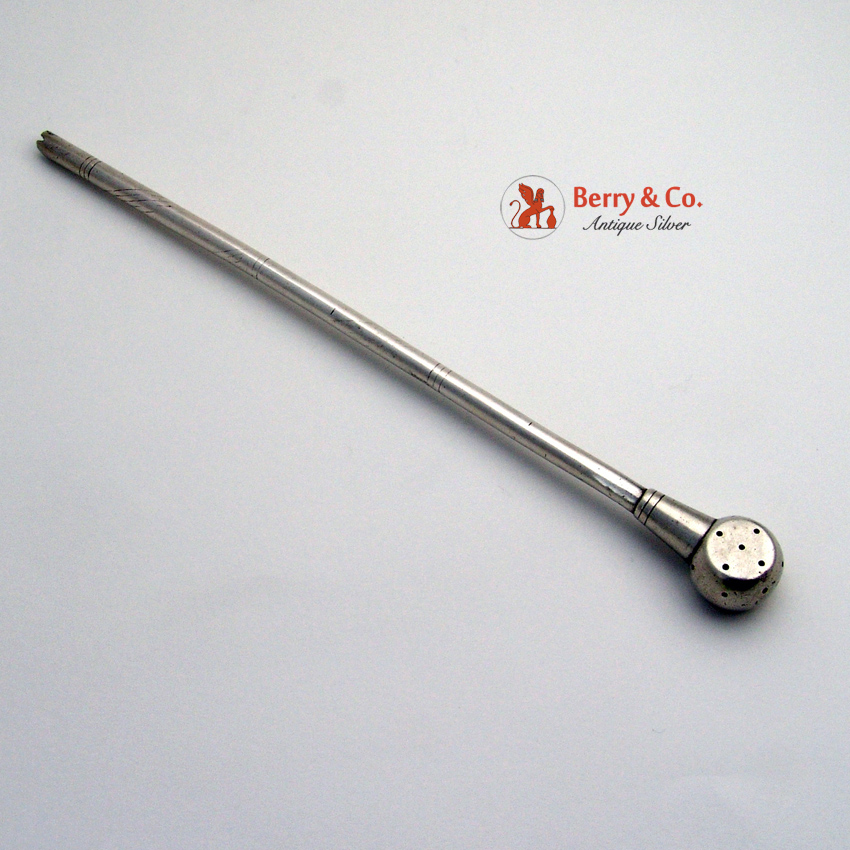  Bombilla Spanish Colonial 900 Silver 1800 Yerba Mate Straw 
