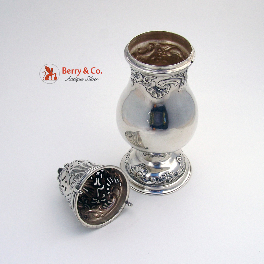 Baroque Shell Scroll Shaker American Sterling Silver Loring Andrews 1890