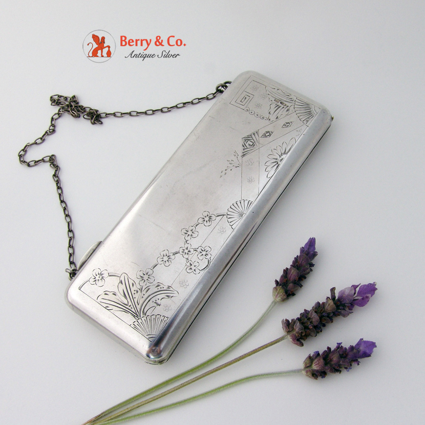 Russian Silver Purse 84 Standard 1910 Floral Engraved Matte Finish