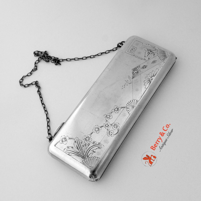 Russian Silver Purse 84 Standard 1910 Floral Engraved Matte Finish