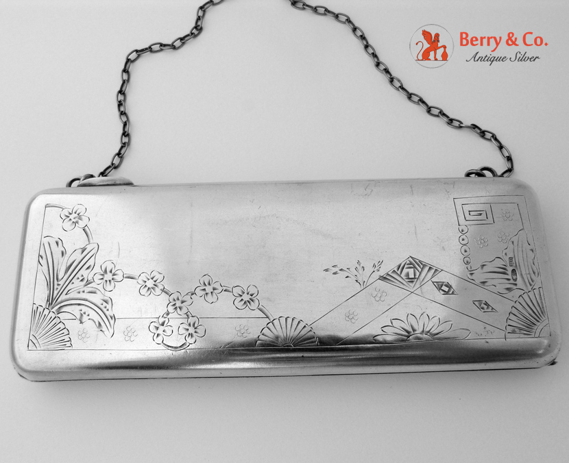 Russian Silver Purse 84 Standard 1910 Floral Engraved Matte Finish