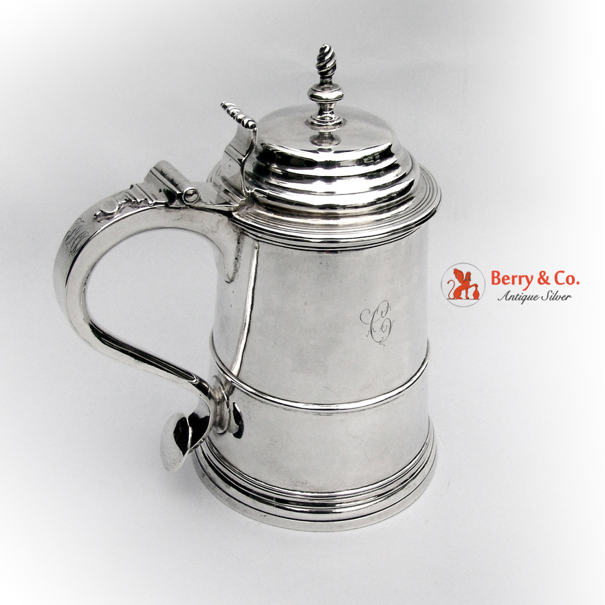 American Colonial Tankard William Holmes 1750-1780 Boston Coin Silver