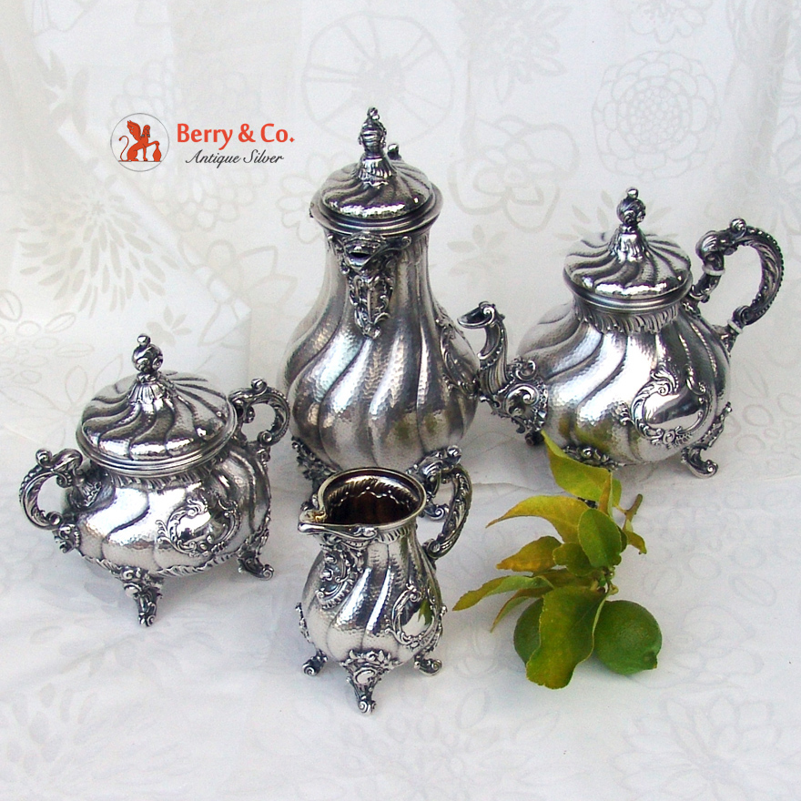 Ornate Baroque Tea and Coffee 4 Piece Set Germany 1890