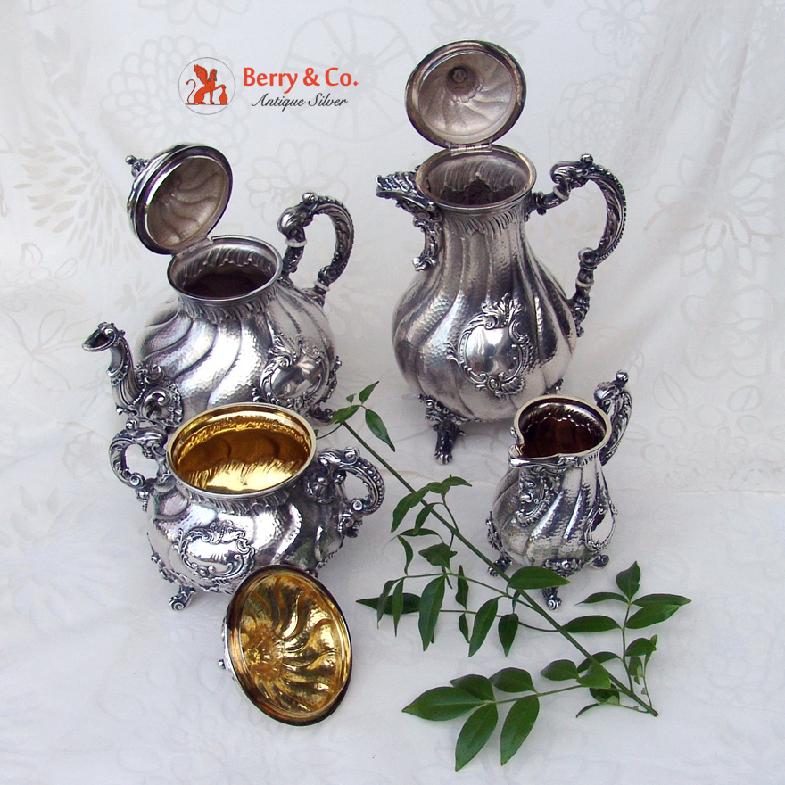Ornate Baroque Tea and Coffee 4 Piece Set Germany 1890