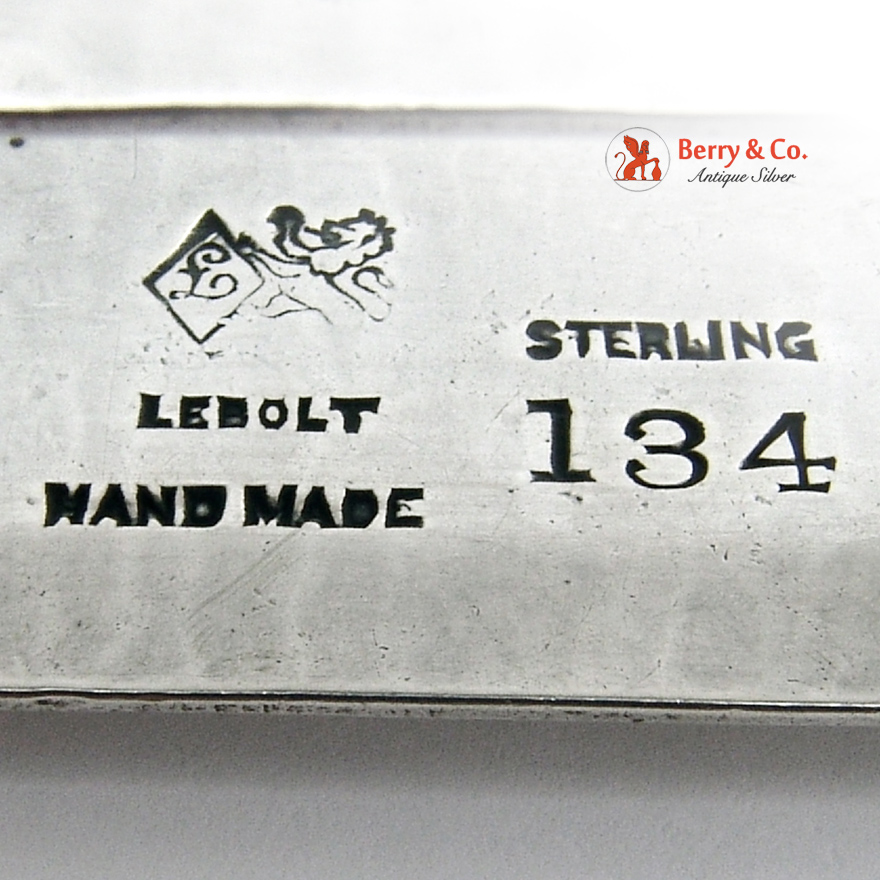 Arts and Crafts Rectangular Napkin Ring Lebolt Sterling Silver 1930 Monogram M