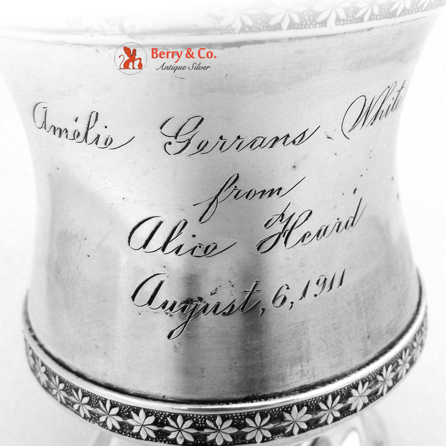 Star Rim Cup Coin Silver 1850 Amelia White