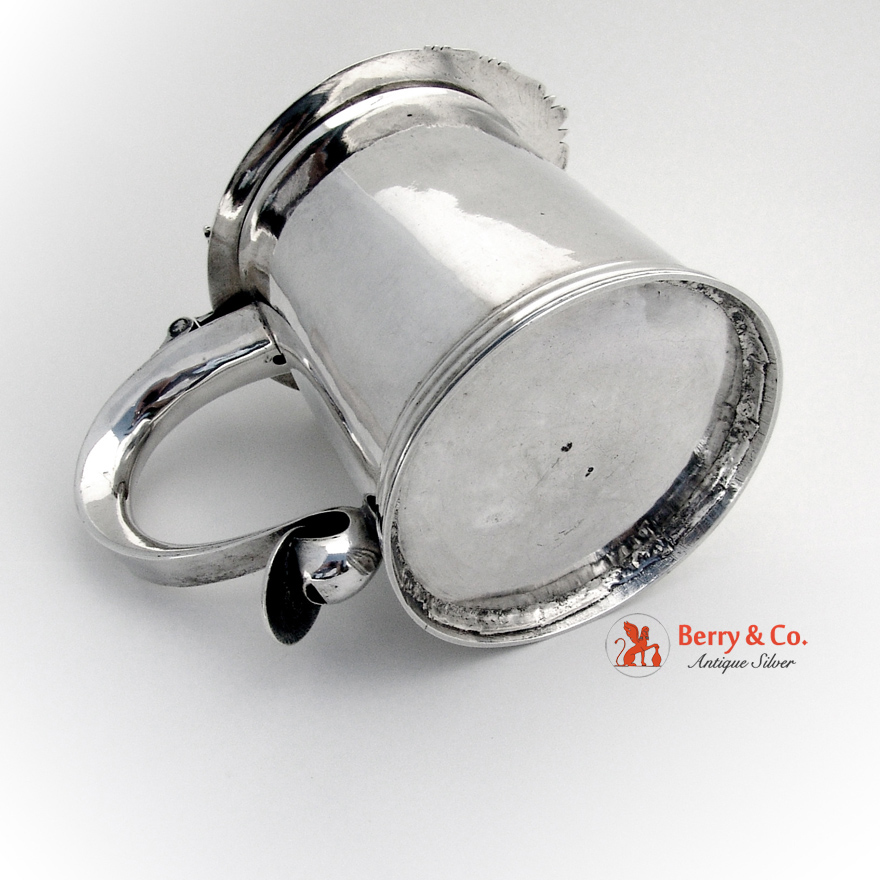 American Colonial Coin Silver Tankard Adrian Bancker 1750 New York