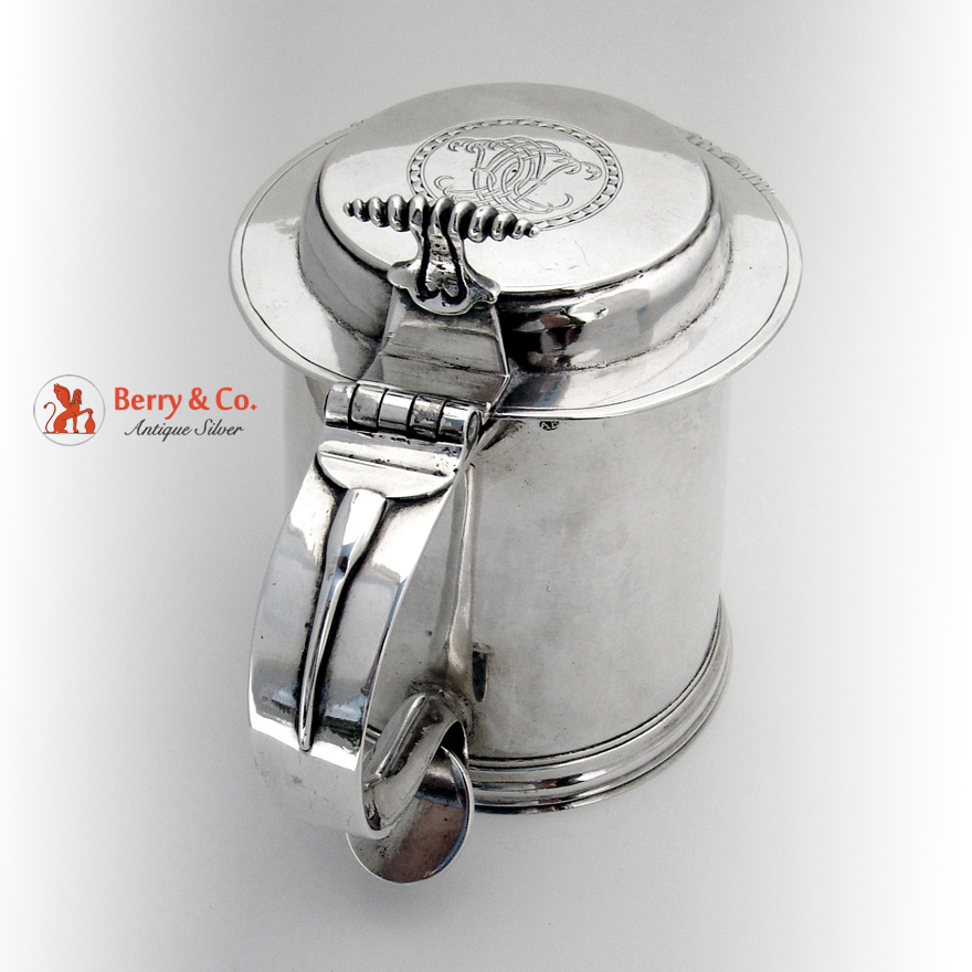 American Colonial Coin Silver Tankard Adrian Bancker 1750 New York