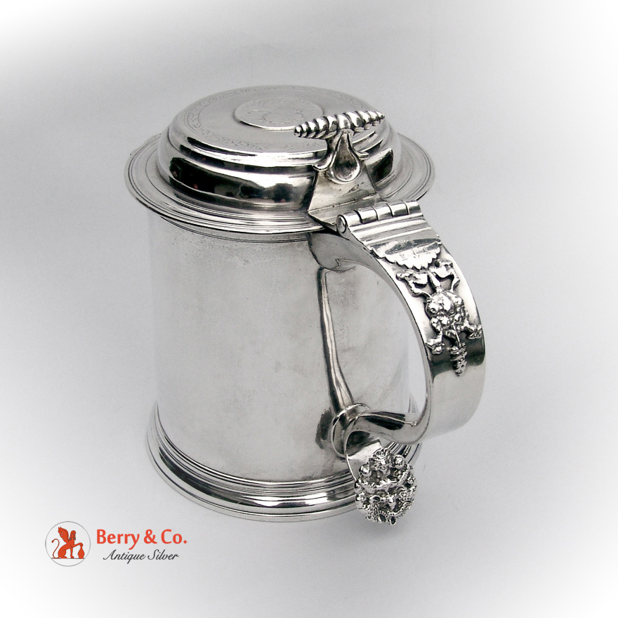American Colonial Tankard Richard Van Dyck 1740-1750 New York City Coin Silver