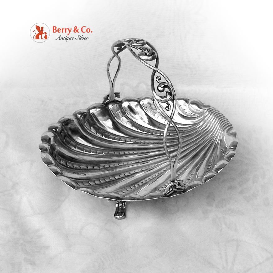 Antique Russian 84 Silver Shell Swing Handle Basket Moscow 1852