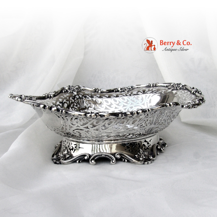 Ornate Pierced Center Piece Bowl Sterling Silver Durgin 1890