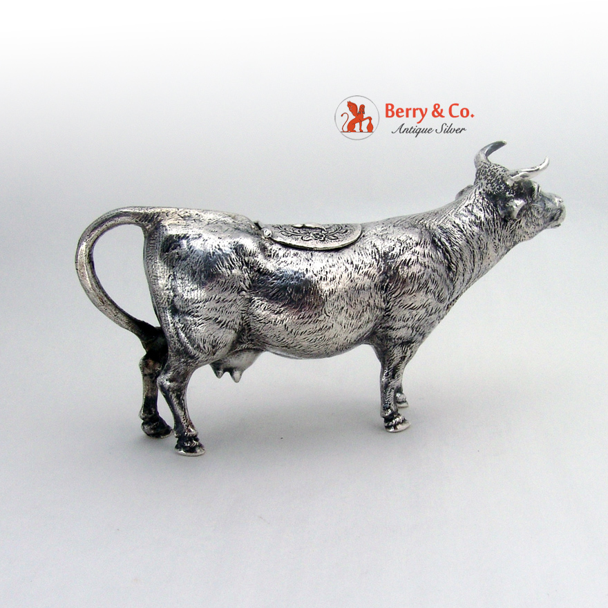 Figural Cow Creamer Sterling Silver 1900