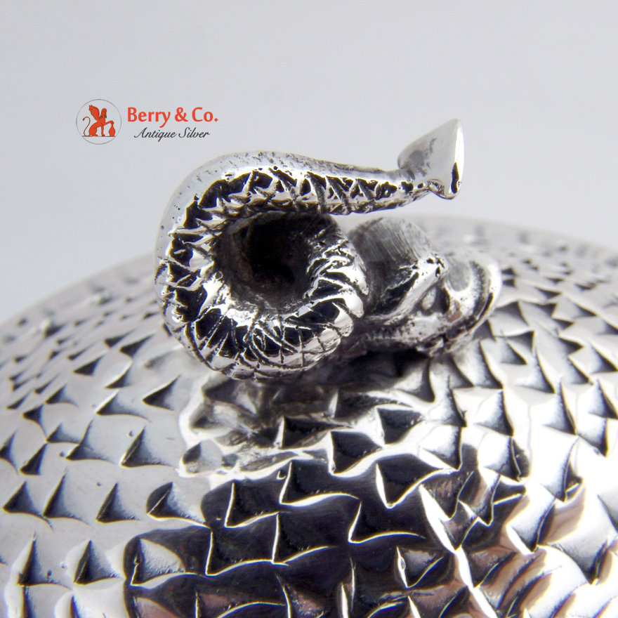 Dolphin Shell Covered Pedestal Bowl Italian 800 Silver 1900