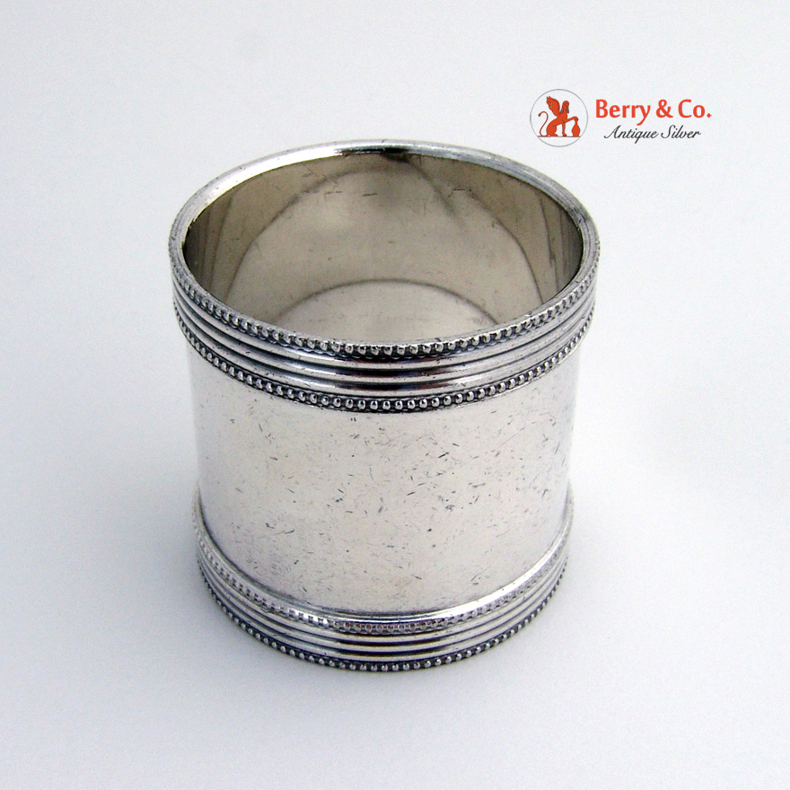 Double Beaded Napkin Ring Coin Silver 1870 No Monogram