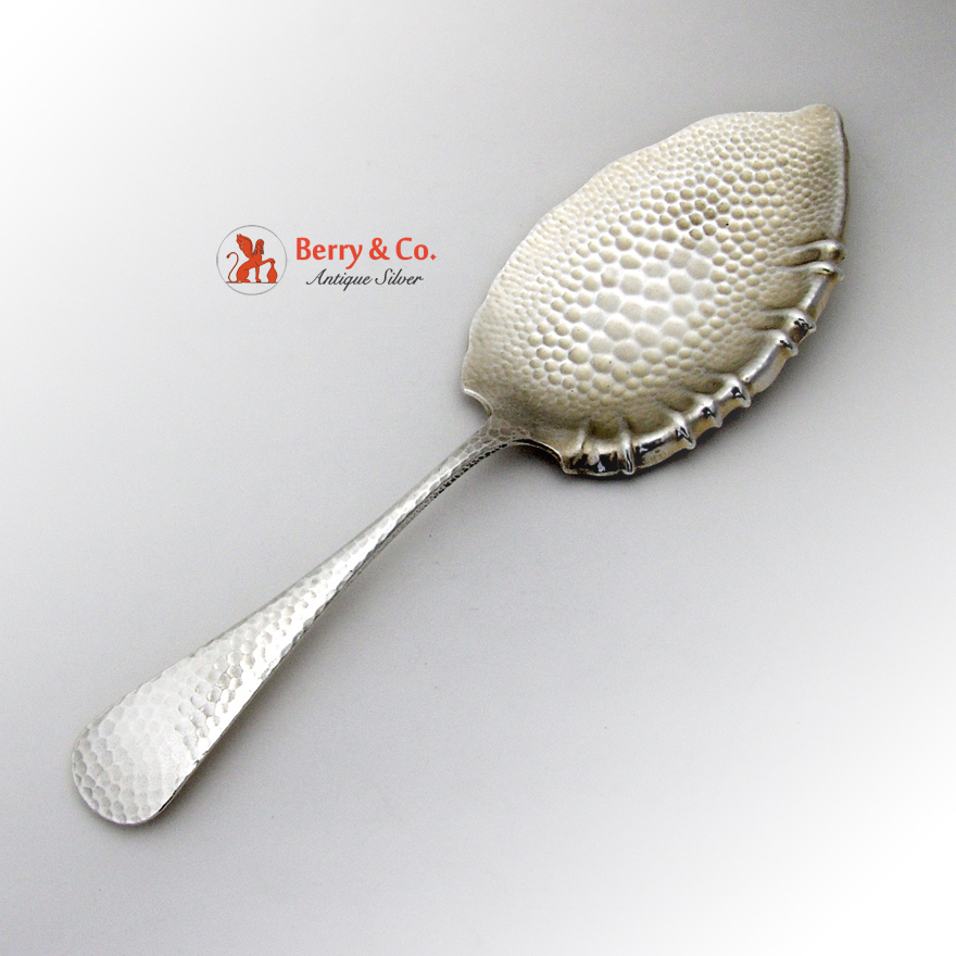 Antique Hammered Serving Spoon Gorham Sterling Silver 1885