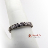 Antique Eternity Ring 14K White Gold Diamonds 1920