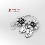 Hand Made Large Floral Brooch Sterling Silver Mexico 1970