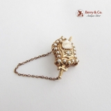 Vintage Fraternity Sorority Pin Phi Delta Theta 14K Gold Seed Pearls Diamond