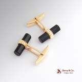 Vintage Cufflinks Onyx 14 K Gold
