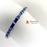 Art Deco Style Eternity Ring Sapphires 18 K White Gold