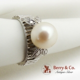 Pearl Ring 14 K White Gold