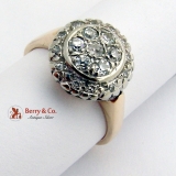 Estate Diamond Cluster Ring 14 K Yellow and White Gold