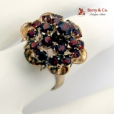 Vintage Harem Princess Ring Garnets 10 K Gold