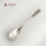 .Rose Point Old Pierced Olive Spoon Wallace Sterling Silver 1934