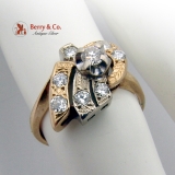 Intricate Diamond Wreath Ring 14K Yellow Gold