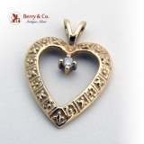 Open Heart Pendant Diamond Accent 14K Yellow Gold 1920