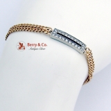 Elegant Double Chain Diamond Bracelet 14K Yellow White Gold