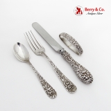 .Stieff Rose Baby Flatware Set Napkin Ring Sterling Silver 1940