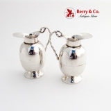 .Pitcher Form Salt Pepper Shakers Pair Sterling Silver Mexico