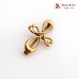 Hearts Infinity Form Pin Watch Holder 14K Yellow Gold