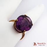 Oval Amethyst Ring 8K Yellow Gold