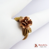 Figural Flower Ring 14K Rose Yellow Gold