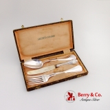 .Vintage Boxed Flatware Set 2 Spoons 2 Forks 1 Knife 800 Silver