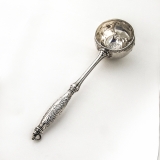 .Ornate Punch Ladle Coin Silver 1860