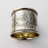.Engraved Russian 84 Silver Napkin Ring 1910 Mono
