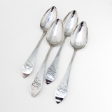 .American Colonial Tablespoons Set Colonel Miles Beach Coin Silver