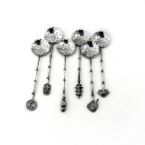 .Japanese Figural Demitasse Spoons 950 Sterling Silver