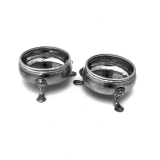 .Georgian Footed Open Salts Pair Hennell Sterling Silver 1766 London