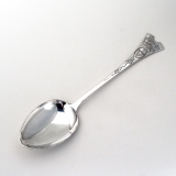 .Arts And Crafts Engraved Stuffing Spoon Tvenstrup Danish Silver 1905