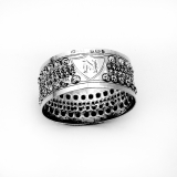 .English Beaded Napkin Ring Keight Sterling Silver 1905 Birmingham Mono