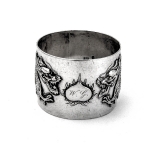 .Chinese Dragon Napkin Ring Late 19th Century Tuck Chang Silver Mono