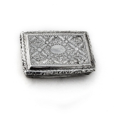.English Engraved Vinaigrette Box Gilt Interior Sterling Silver 1829