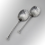 .English Serving Spoons Pair Shell Bowl Seal Top Mappin Sterling 1896