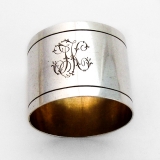 .German Large Napkin Ring Gilt Interior 800 Silver 1900 Mono
